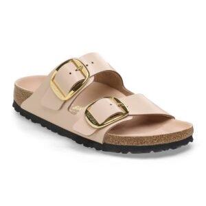 Arizona Big Buckle Natural Leather Patent - High-Shine New Beige