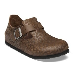 London Single Strap Natural Leather Embossed - Carafe Semi Veg Tan
