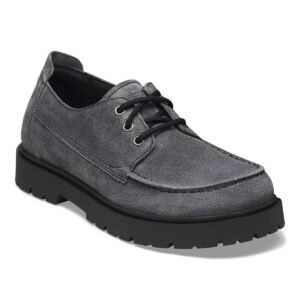 Highwood Moc Lace Low Suede Leather - Charcoal