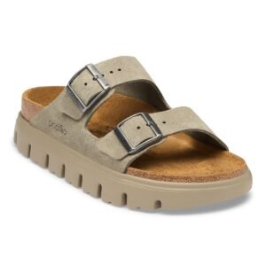 Arizona Platform Suede Leather - Taupe Tonal