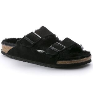 Arizona Shearling Suede Leather/Fur - Black